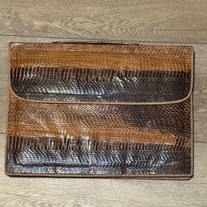 Earth & Ember Snakeskin Clutch – Vintage Exotic Leather Envelope Bag